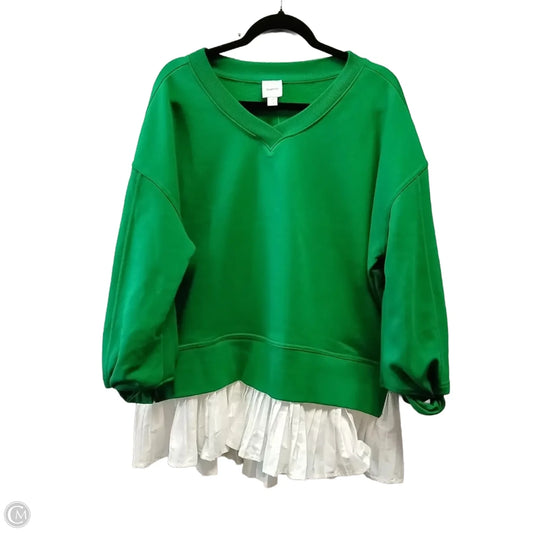 Sweatshirt Collar By Maeve In Green, Size: M
