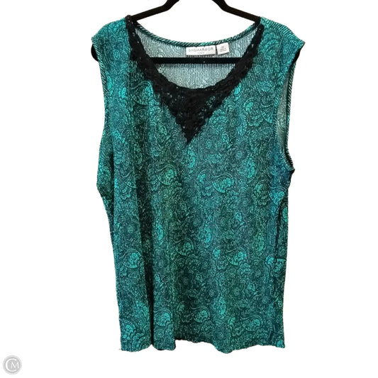 Blouse Sleeveless By Sag Harbor In Teal, Size: 2x
