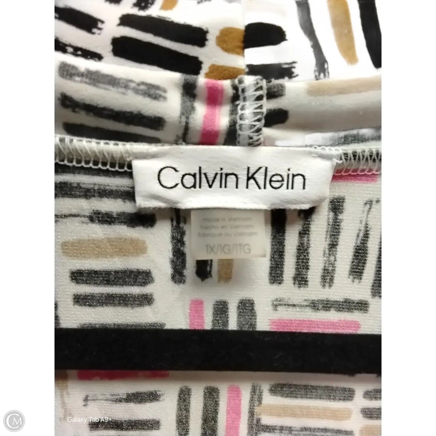 Top Sleeveless By Calvin Klein In Striped Pattern, Size: 1x