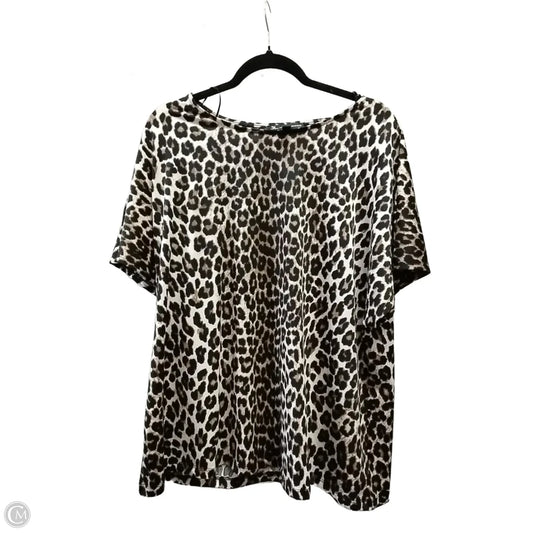 Blouse Short Sleeve By Jules & Leopold In Animal Print, Size: 2x