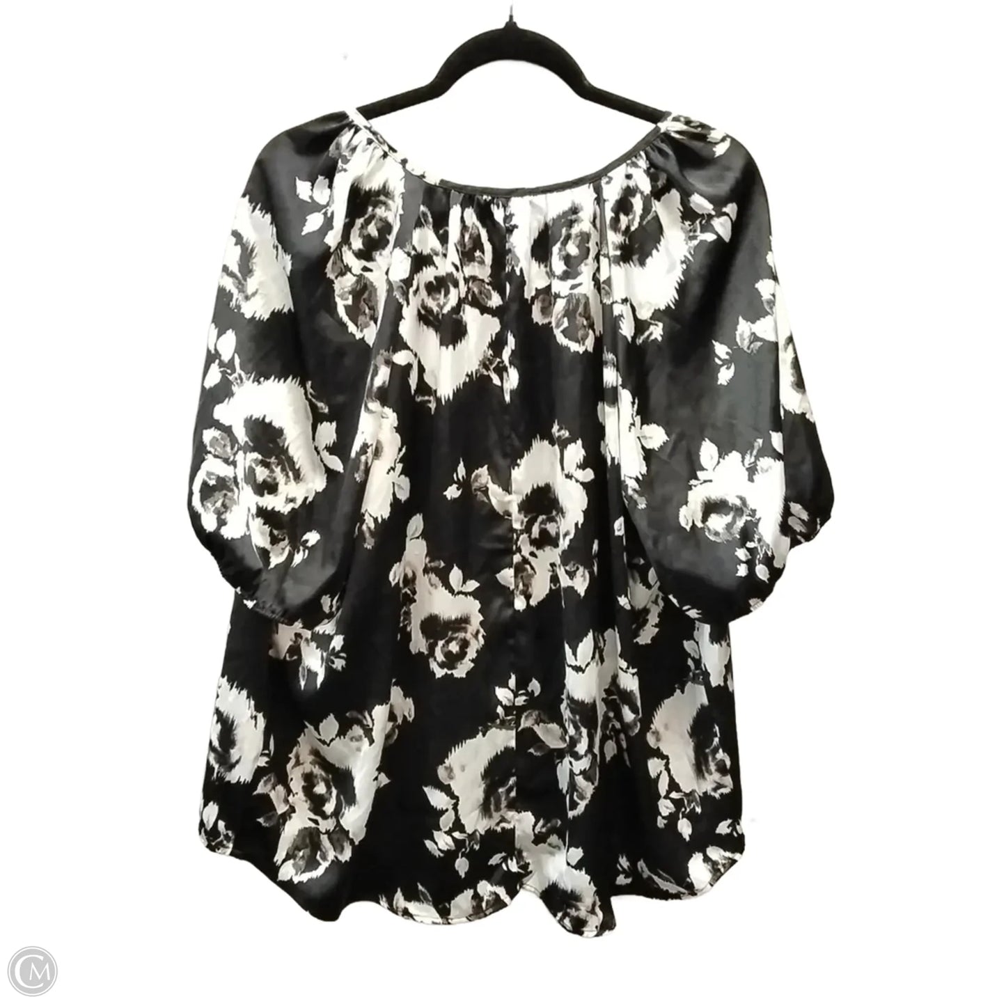 Blouse Short Sleeve By Simply Vera In Floral Print, Size: 1x