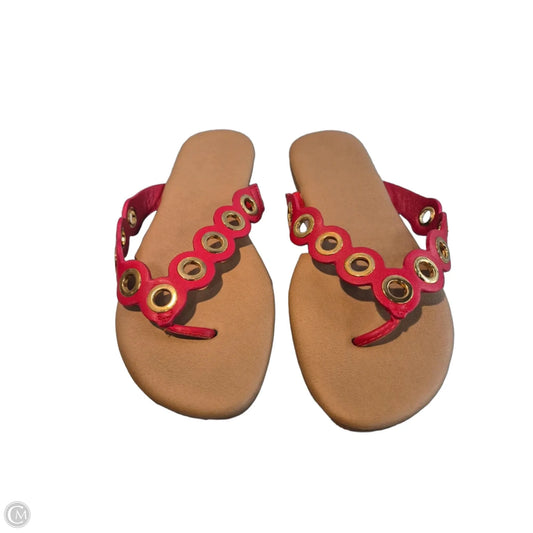 Sandals Flats By Torrid In Red & Tan, Size: 9