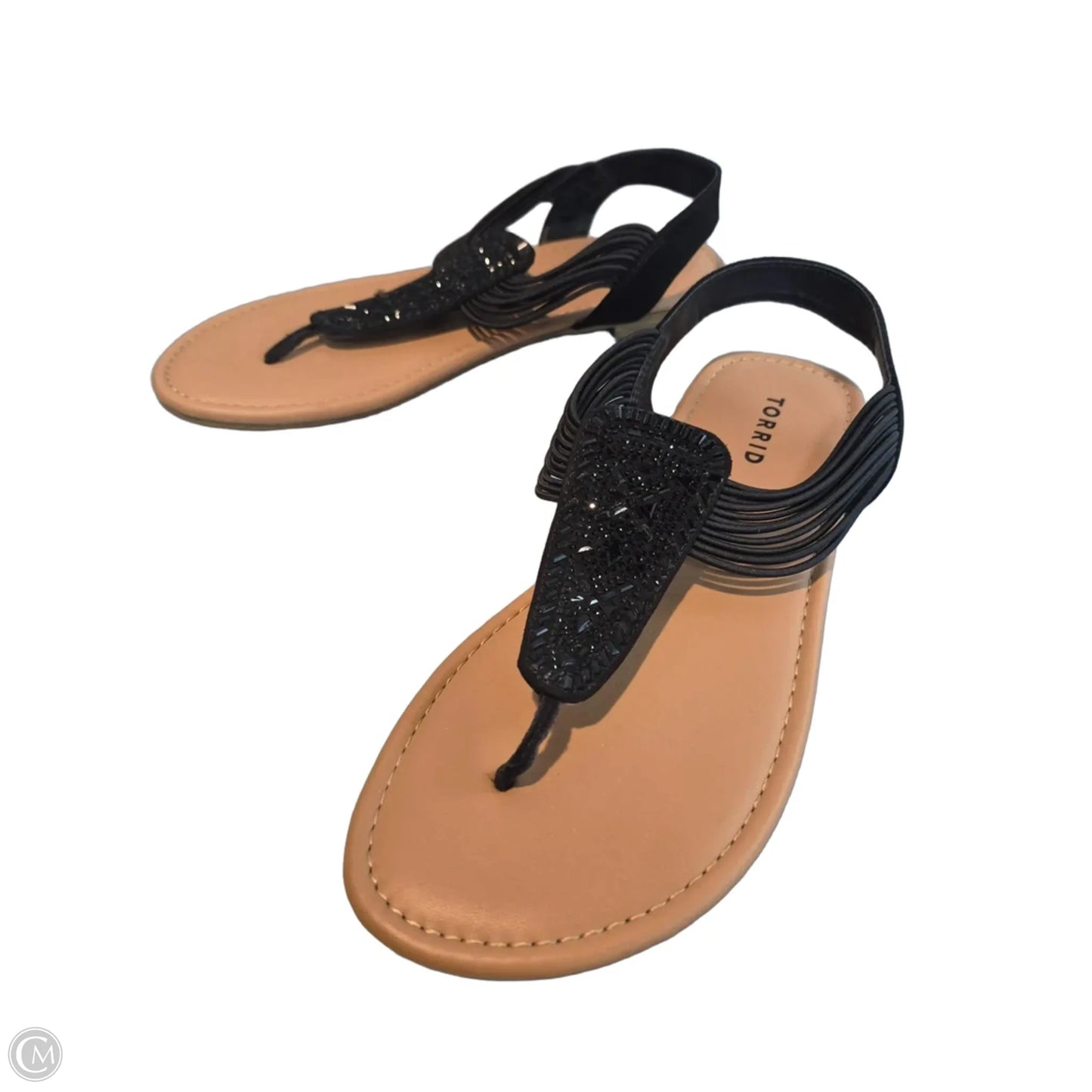 Sandals Flats By Torrid In Black & Tan, Size: 9