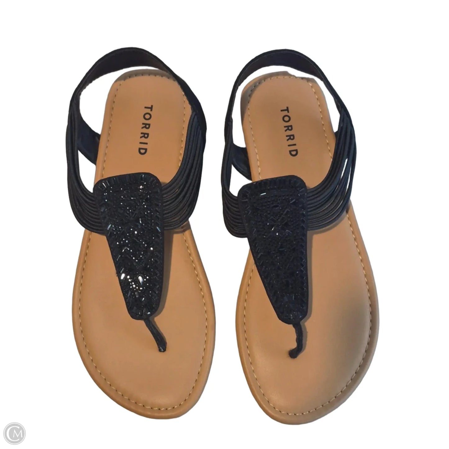 Sandals Flats By Torrid In Black & Tan, Size: 9