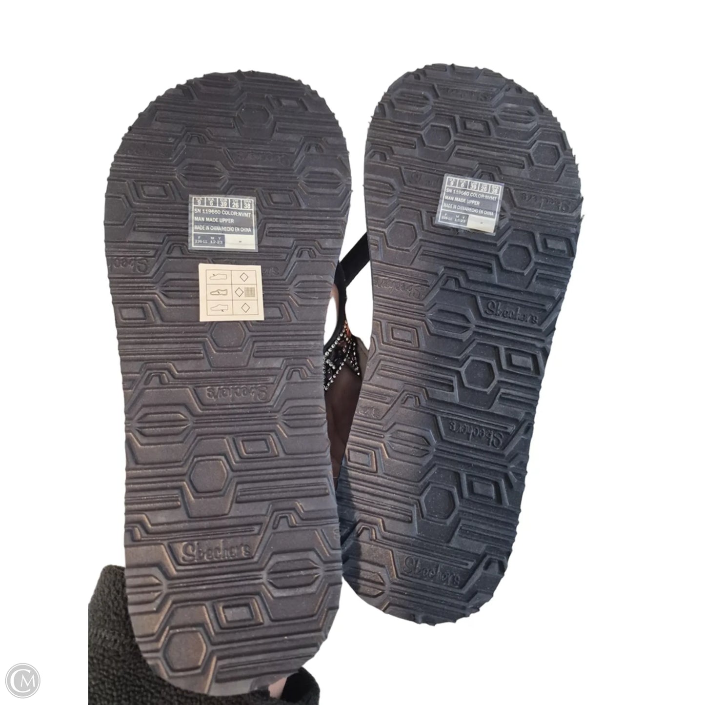 Sandals Flip Flops By Skechers In Navy, Size: 9