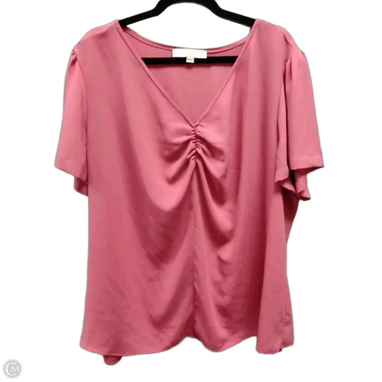 Blouse Short Sleeve By Loft In Peach, Size: 3x