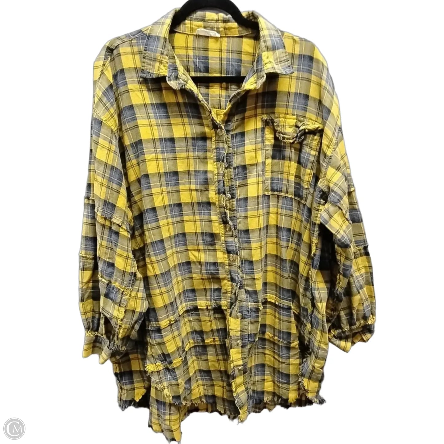 Top Long Sleeve By Easel In Yellow, Size: 1x