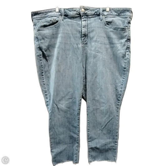 Jeans Cropped By Cmf In Blue Denim, Size: 22w