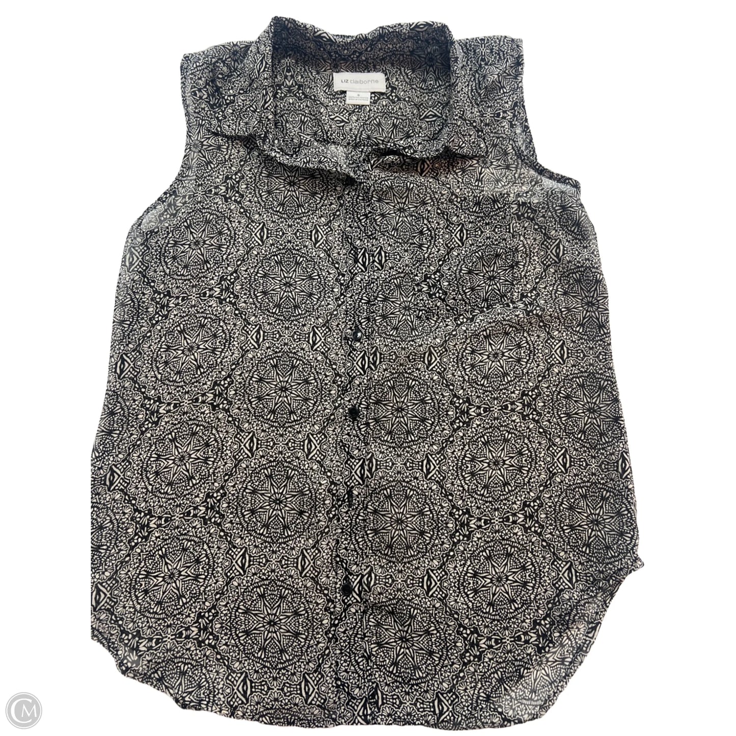 Blouse Sleeveless By Liz Claiborne In Geometric Pattern, Size: S
