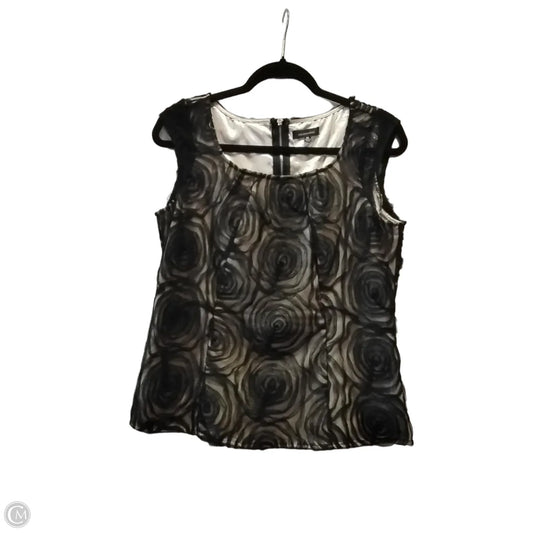 Blouse Sleeveless By Saks Fifth Avenue In Black & Cream, Size: M