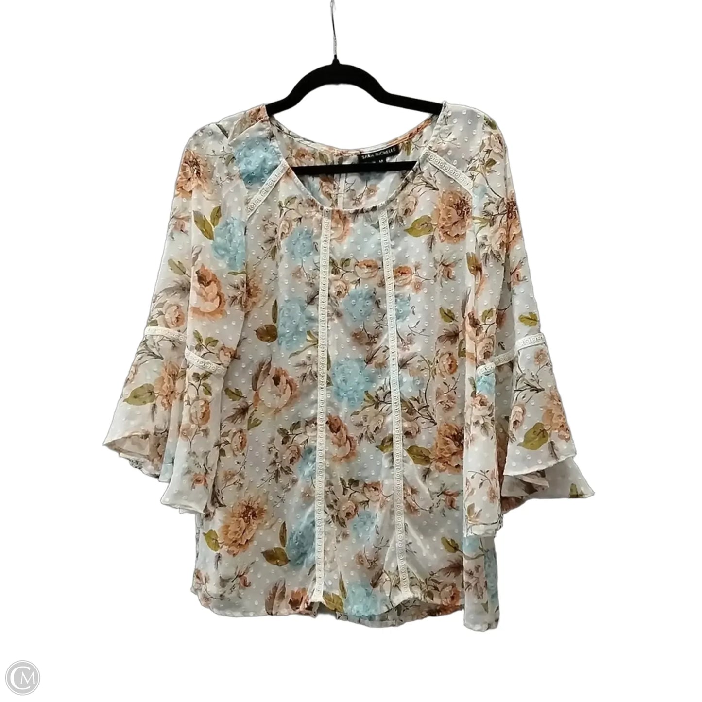 Blouse Long Sleeve By Sara Michelle In Floral Print, Size: M