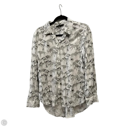 Blouse Long Sleeve By Jane And Delancey In Animal Print, Size: M