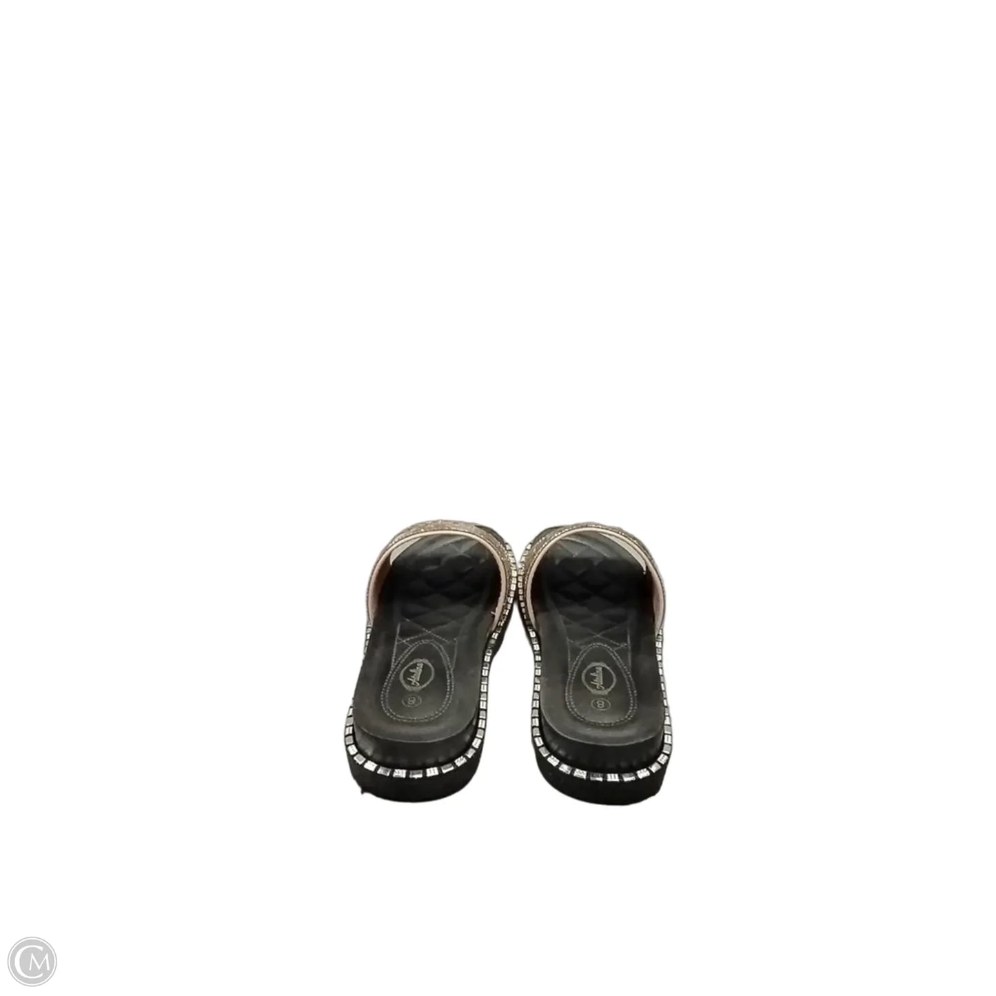 Sandals Flip Flops By Cme In Black & Gold, Size: 8