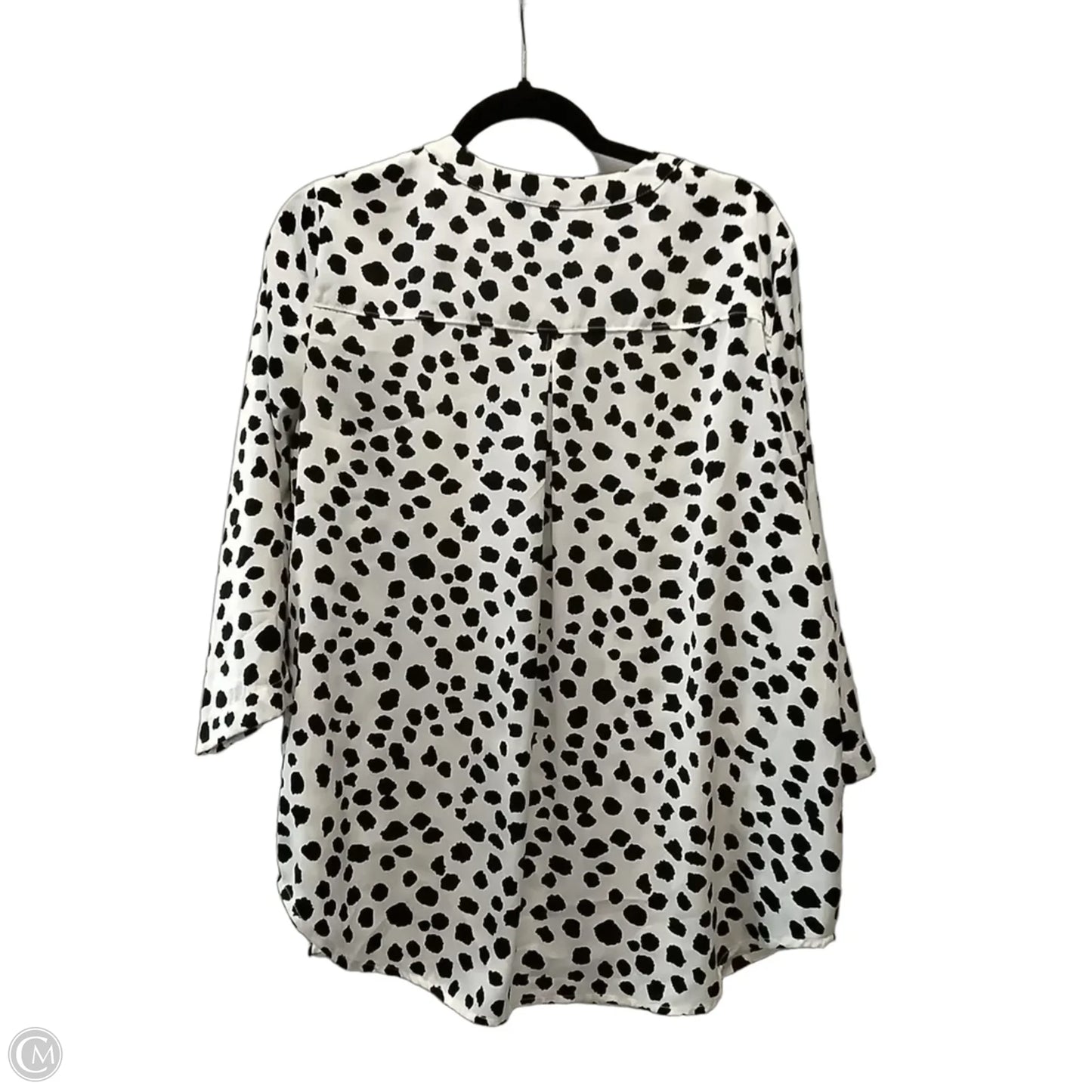 Blouse Long Sleeve By Liz Claiborne In Polkadot Pattern, Size: L