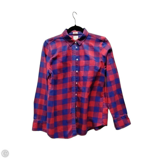 Top Long Sleeve By J. Crew In Checkered Pattern, Size: S