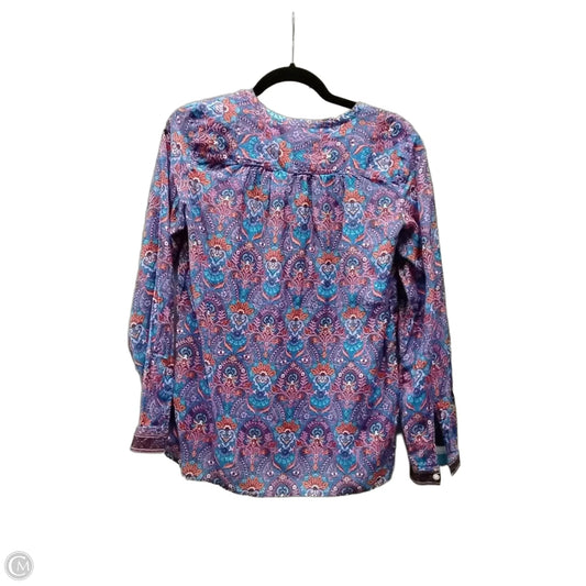 Blouse Long Sleeve By Loft In Paisley Print, Size: Xs
