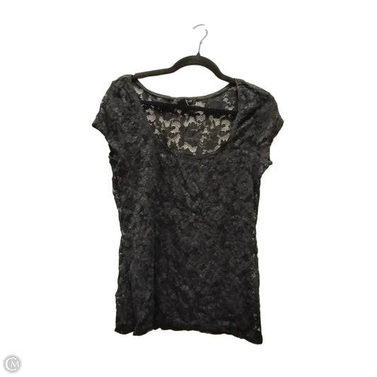 Blouse Short Sleeve By White House Black Market In Black, Size: M