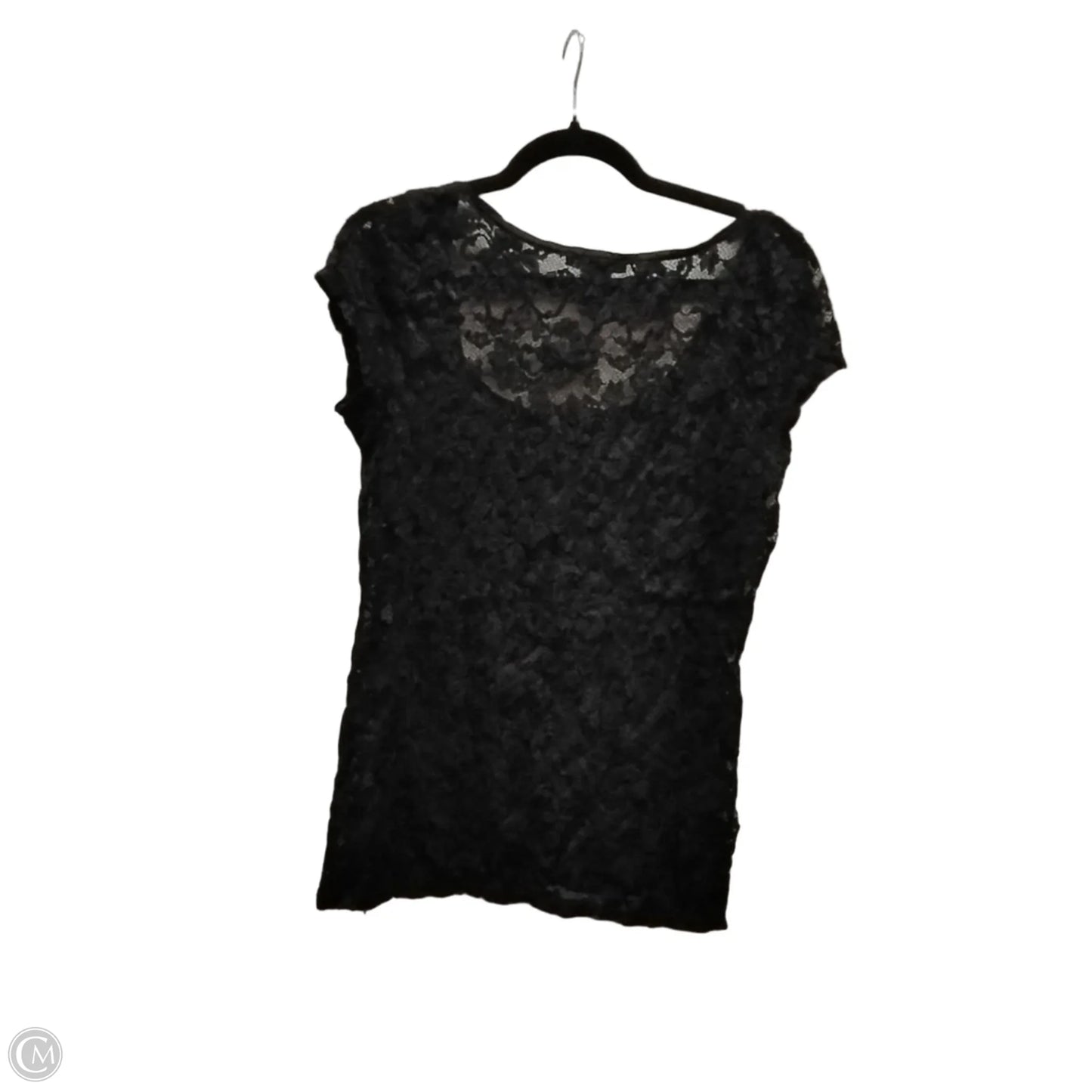 Blouse Short Sleeve By White House Black Market In Black, Size: M
