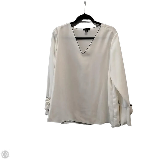 Blouse Long Sleeve By Alfani In Cream, Size: L