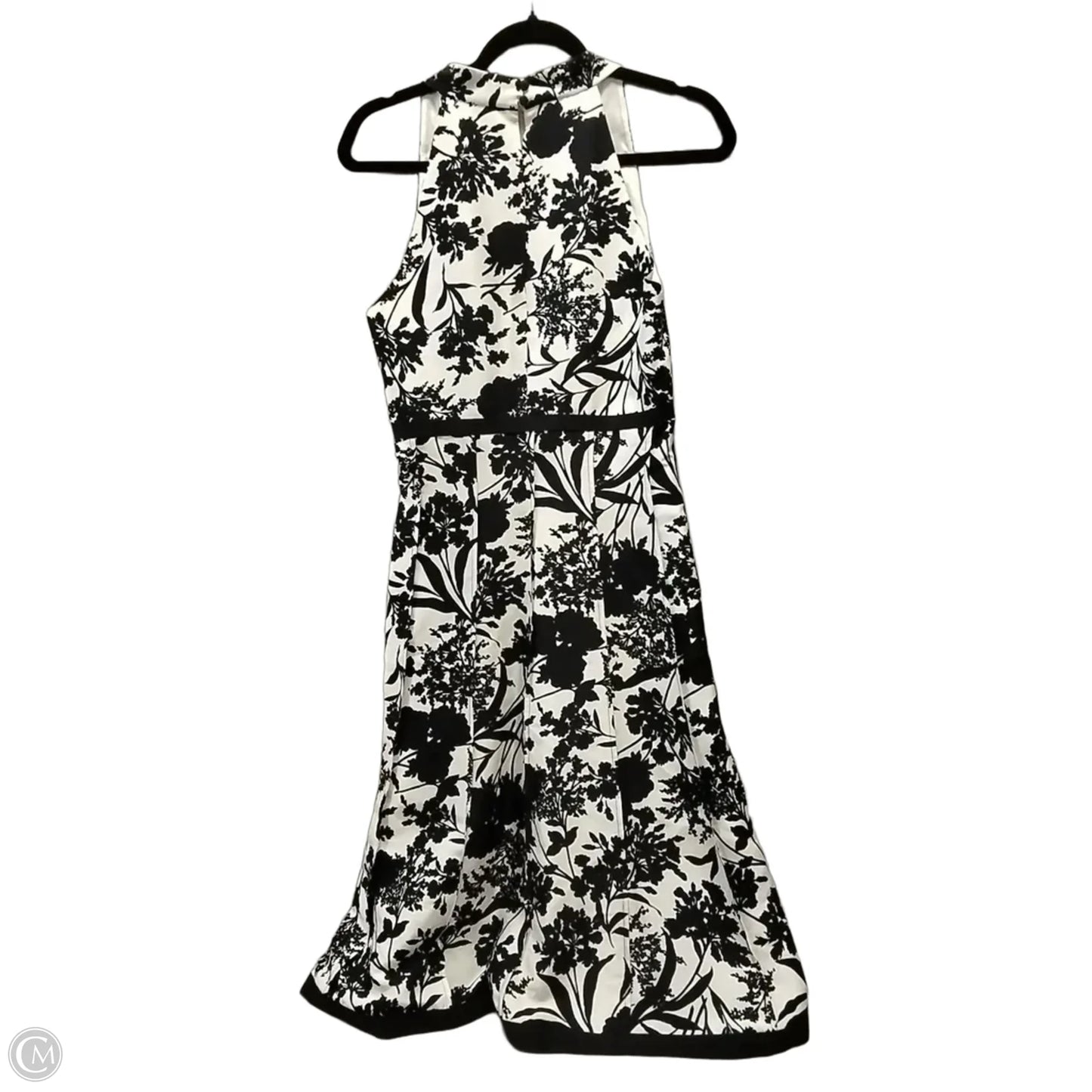 Dress Casual Midi By Ann Taylor In Black & Cream, Size: 10