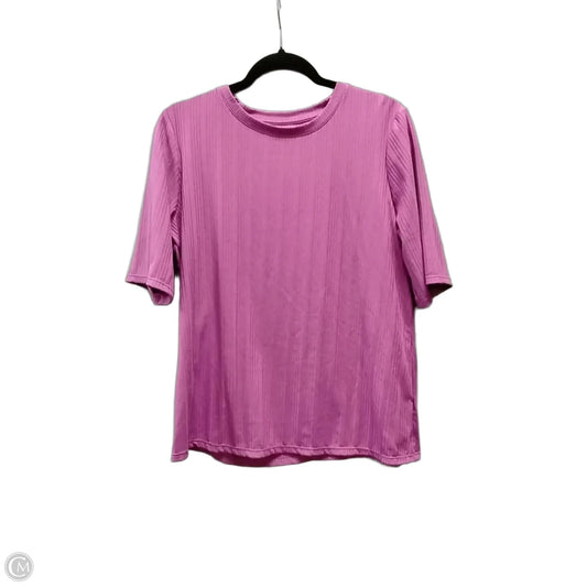 Top Short Sleeve Basic By Nine West Apparel In Purple, Size: L