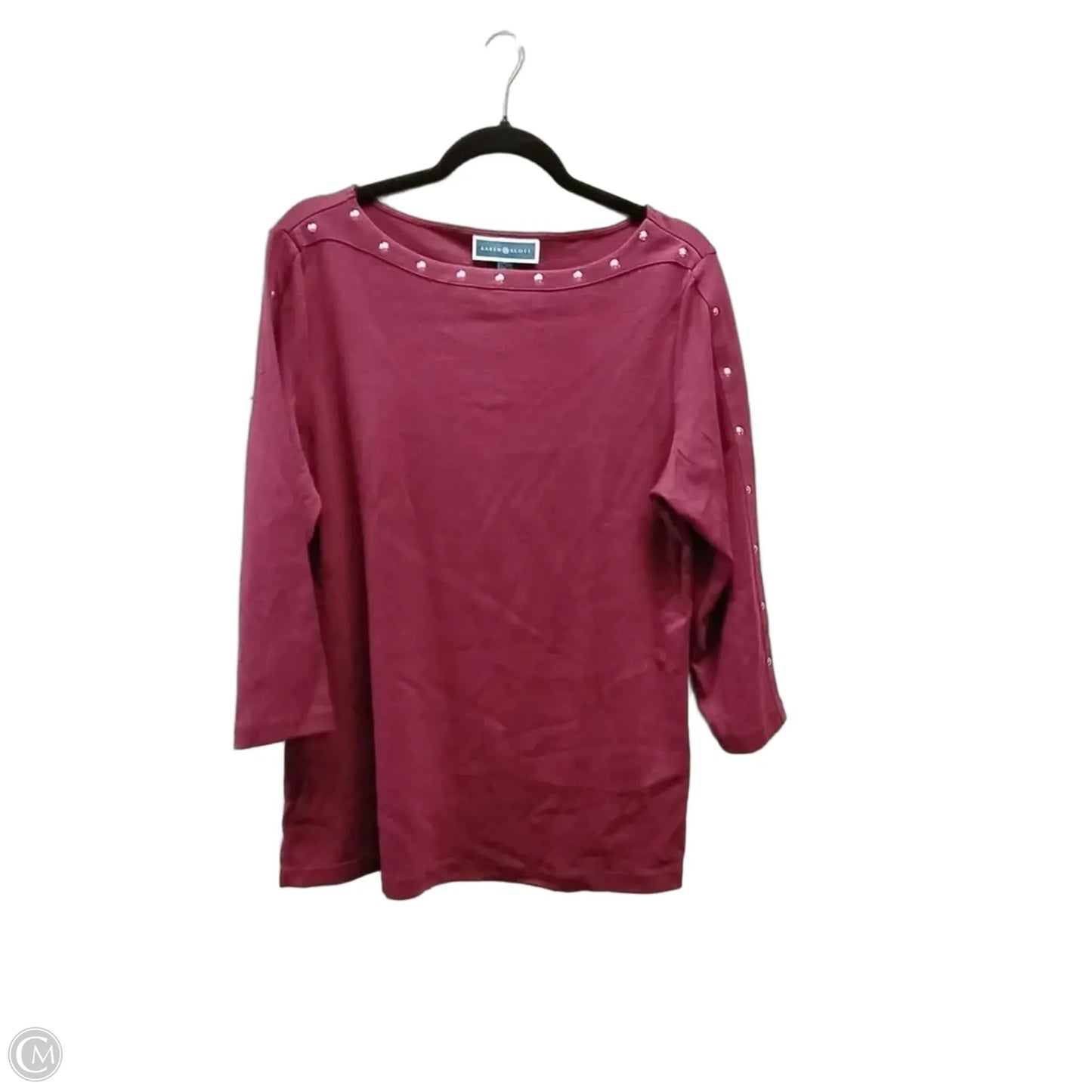 Top Long Sleeve By Karen Scott In Purple, Size: L
