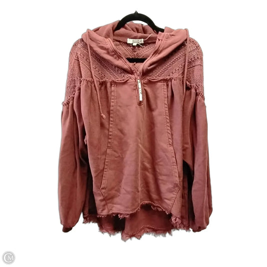 Sweatshirt Hoodie By Gimmicks In Copper, Size: L