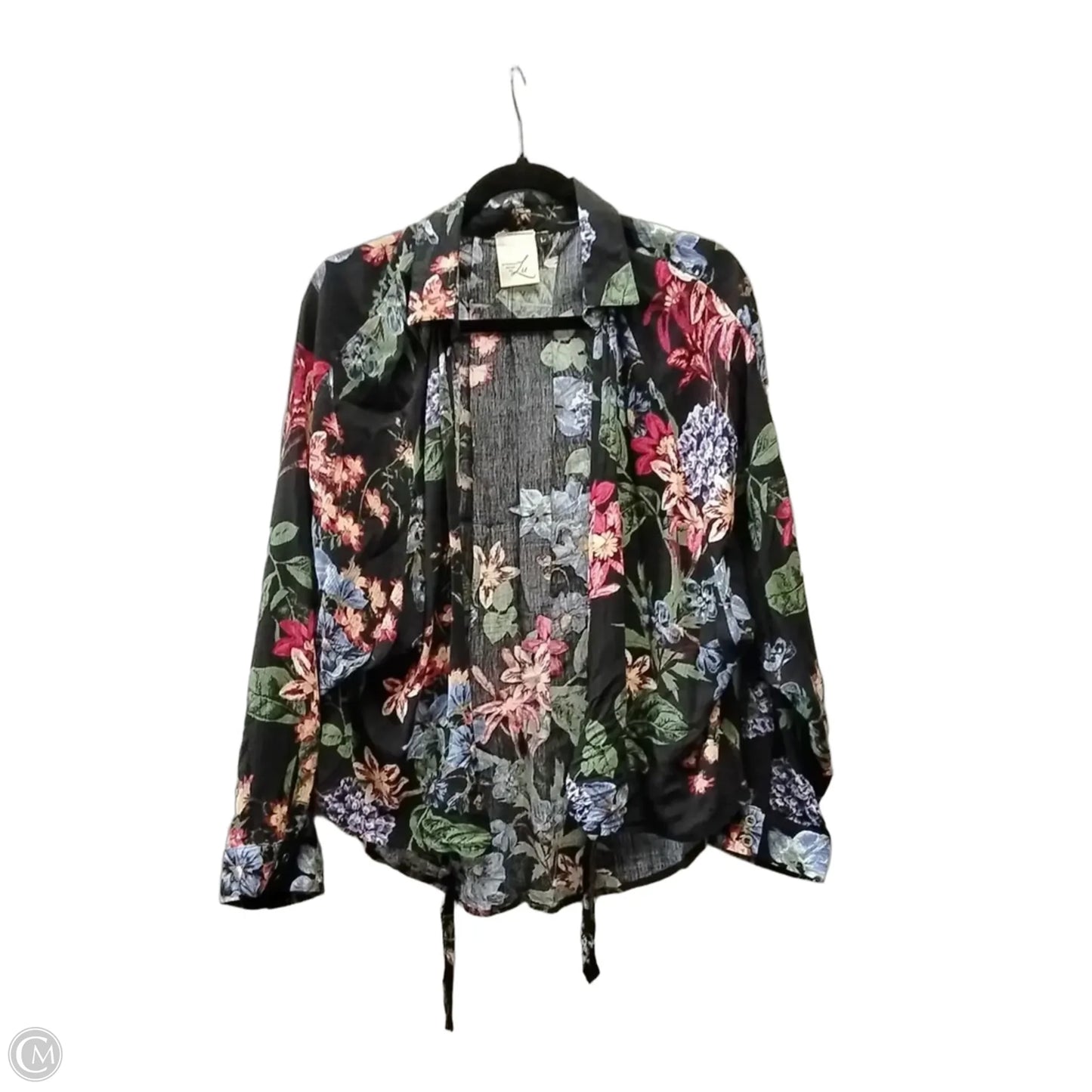 Top Long Sleeve By Artistic Works By Lu In Floral Print, Size: L