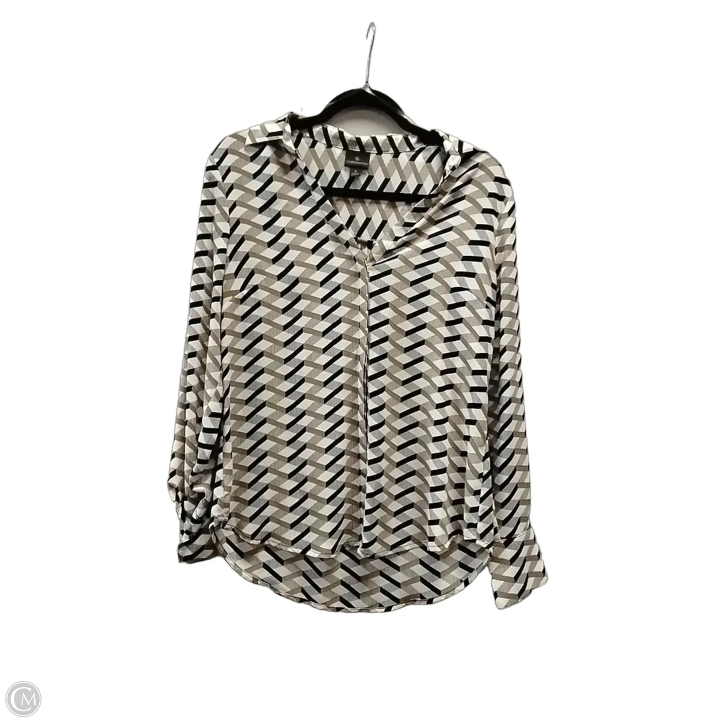 Blouse Long Sleeve By Worthington In Chevron Pattern, Size: S