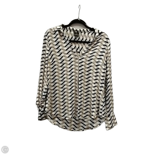 Blouse Long Sleeve By Worthington In Chevron Pattern, Size: S