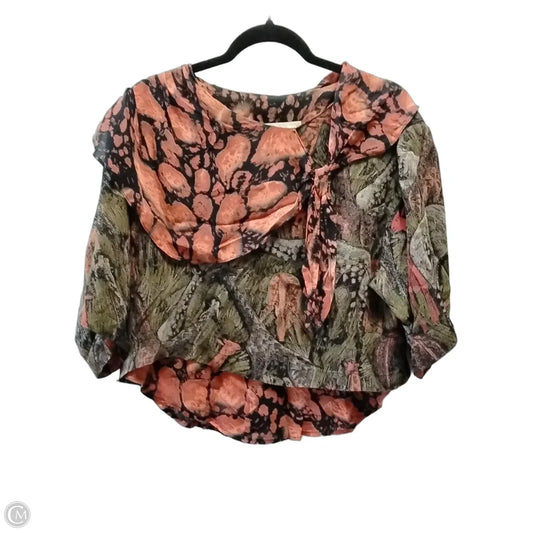 Top Long Sleeve By Platinum In Animal Print, Size: M