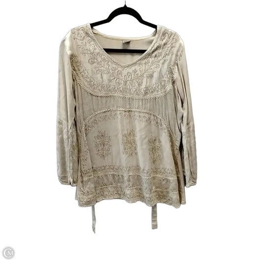 Blouse Long Sleeve By Clothes Mentor In Bronze, Size: L