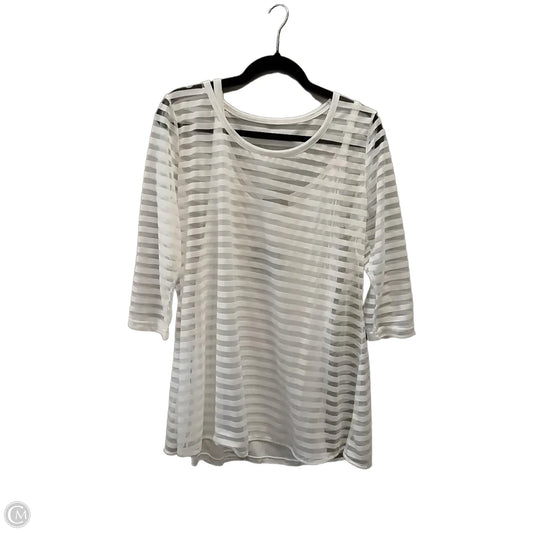 Blouse Long Sleeve By Clothes Mentor In White, Size: L