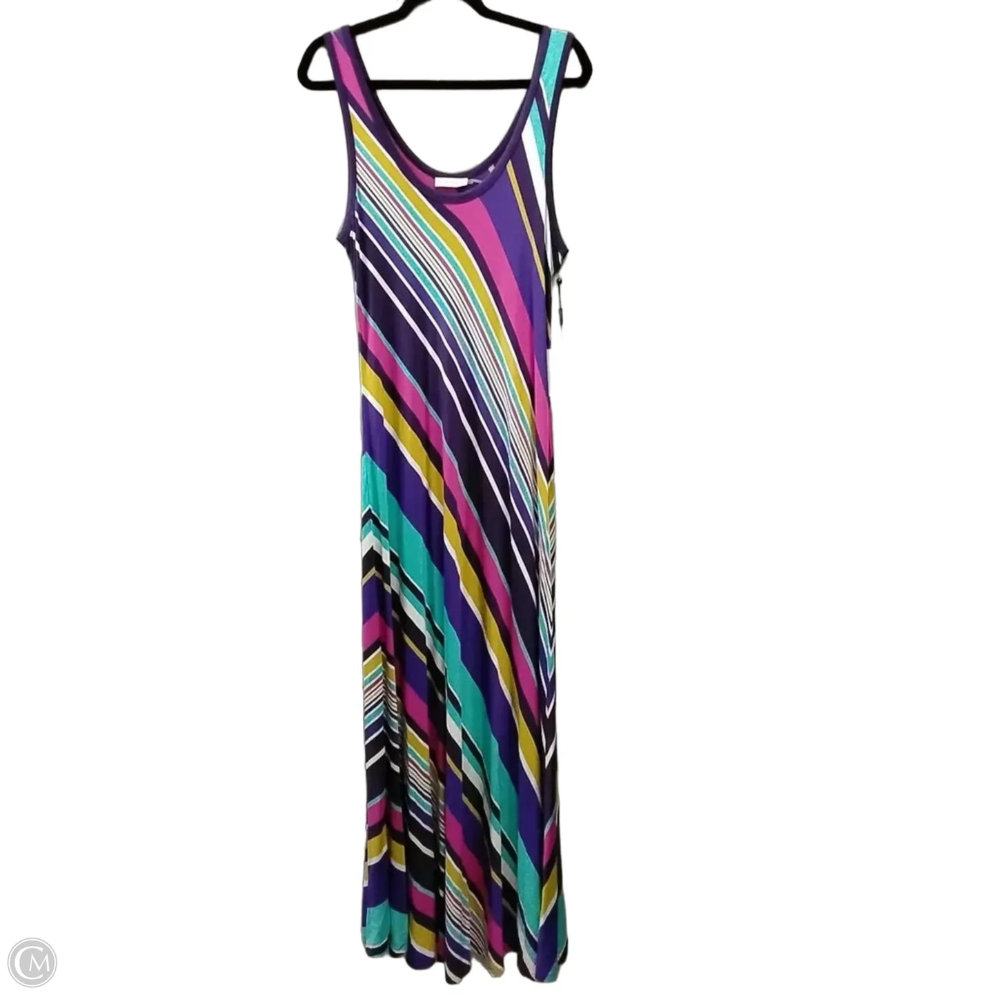 Dress Casual Maxi By Calvin Klein In Rainbow Print, Size: 14