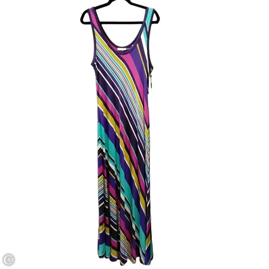 Dress Casual Maxi By Calvin Klein In Rainbow Print, Size: 14