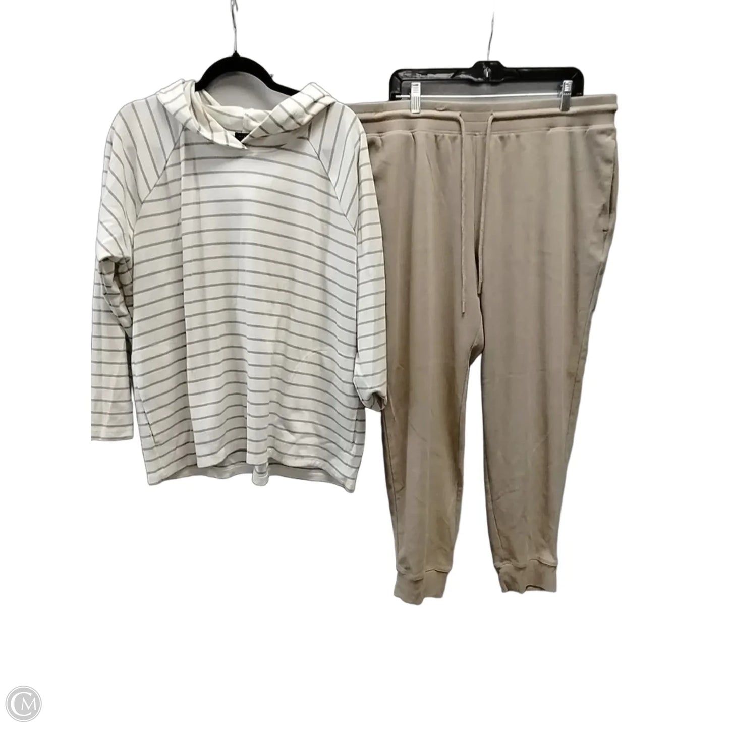 Athletic Pants 2pc By Clothes Mentor In Brown & White, Size: Xxl