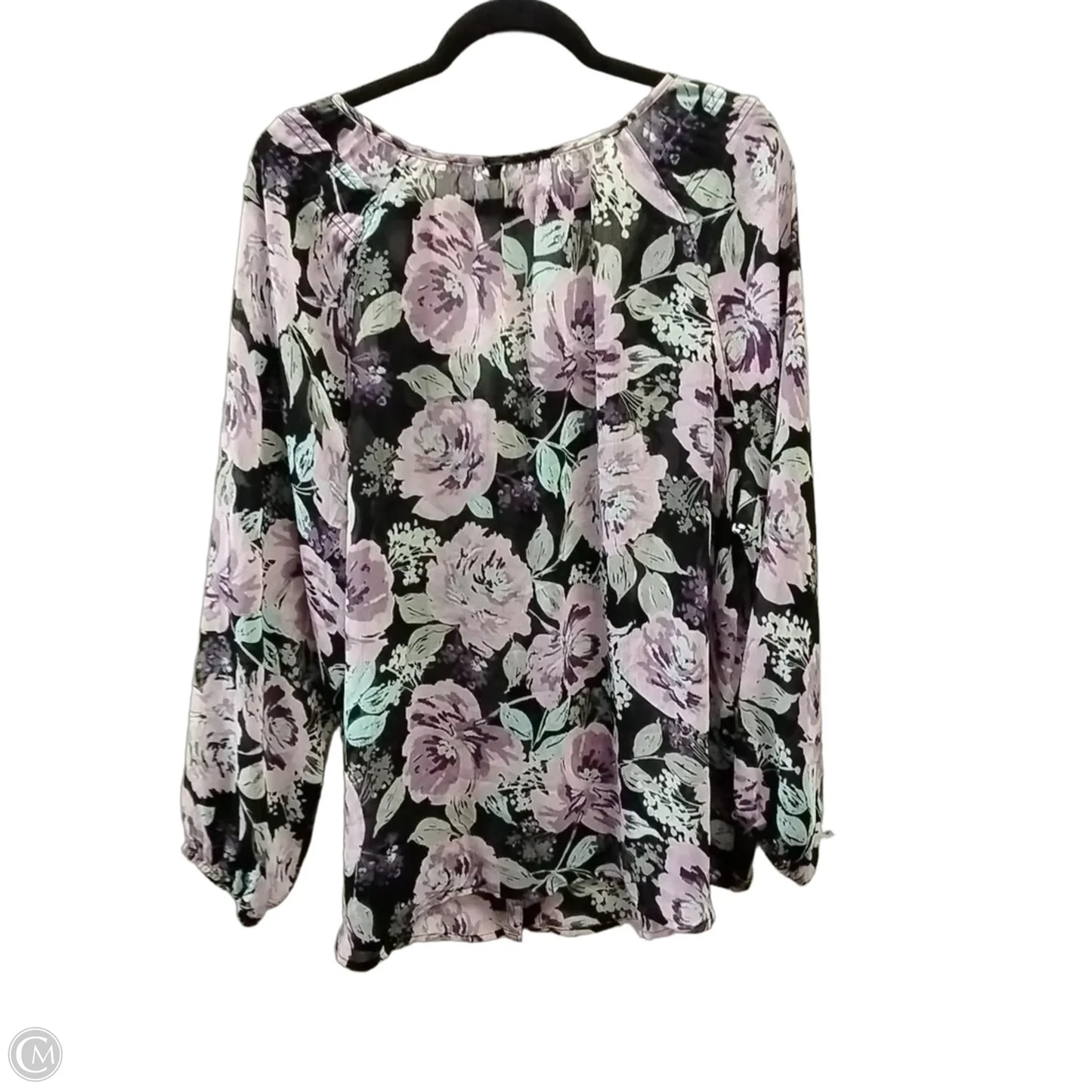 Blouse Long Sleeve By Croft And Barrow In Purple, Size: 2x