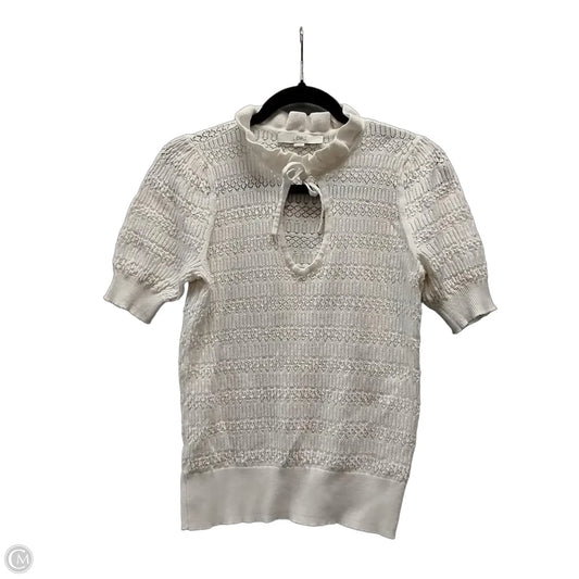 Sweater Short Sleeve By Loft In Ivory, Size: Xs