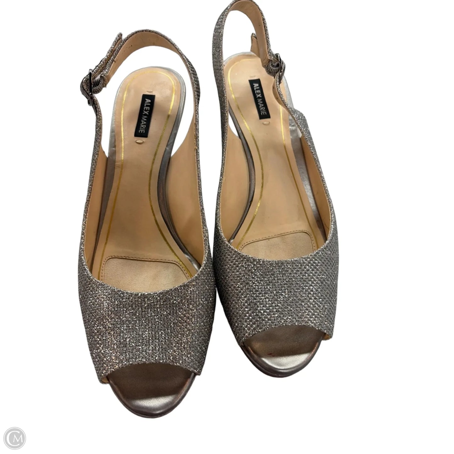 Shoes Heels Kitten By Alex Marie In Silver, Size: 8.5