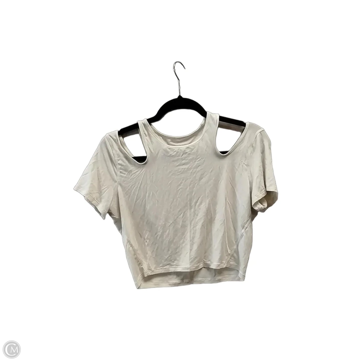 Athletic Top Short Sleeve By Lululemon In Ivory, Size: L