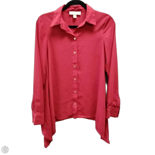 Blouse Long Sleeve By Michael By Michael Kors In Red, Size: S