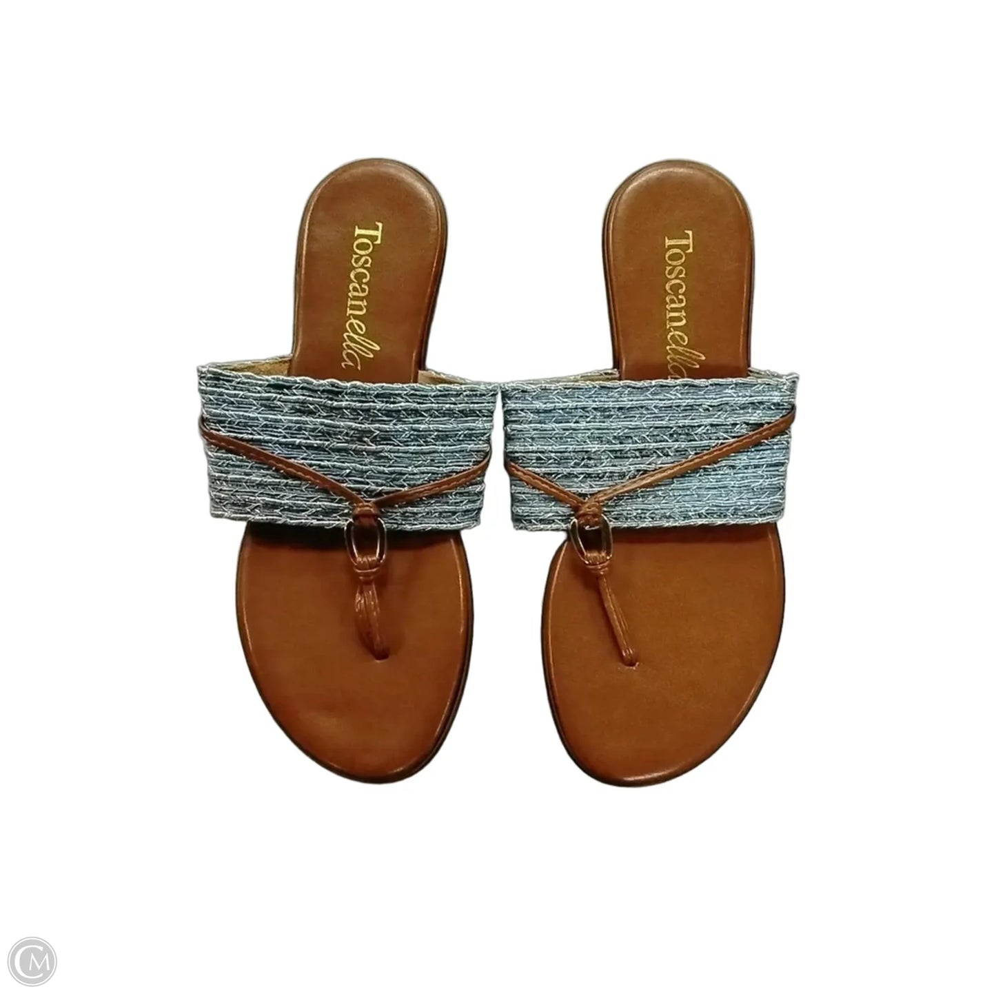 Sandals Flats By Toscanella In Blue & Brown, Size: 7.5