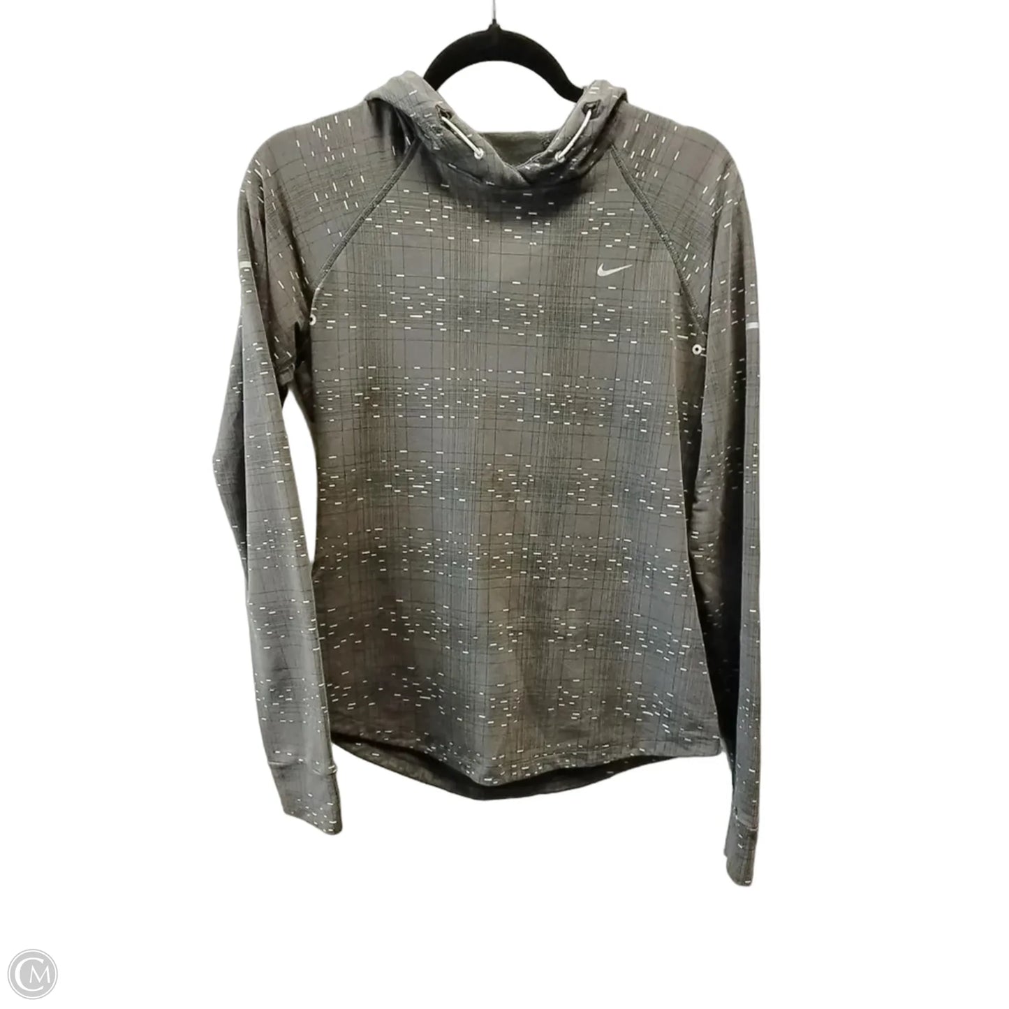 Athletic Sweatshirt Hoodie By Nike Apparel In Grey, Size: M