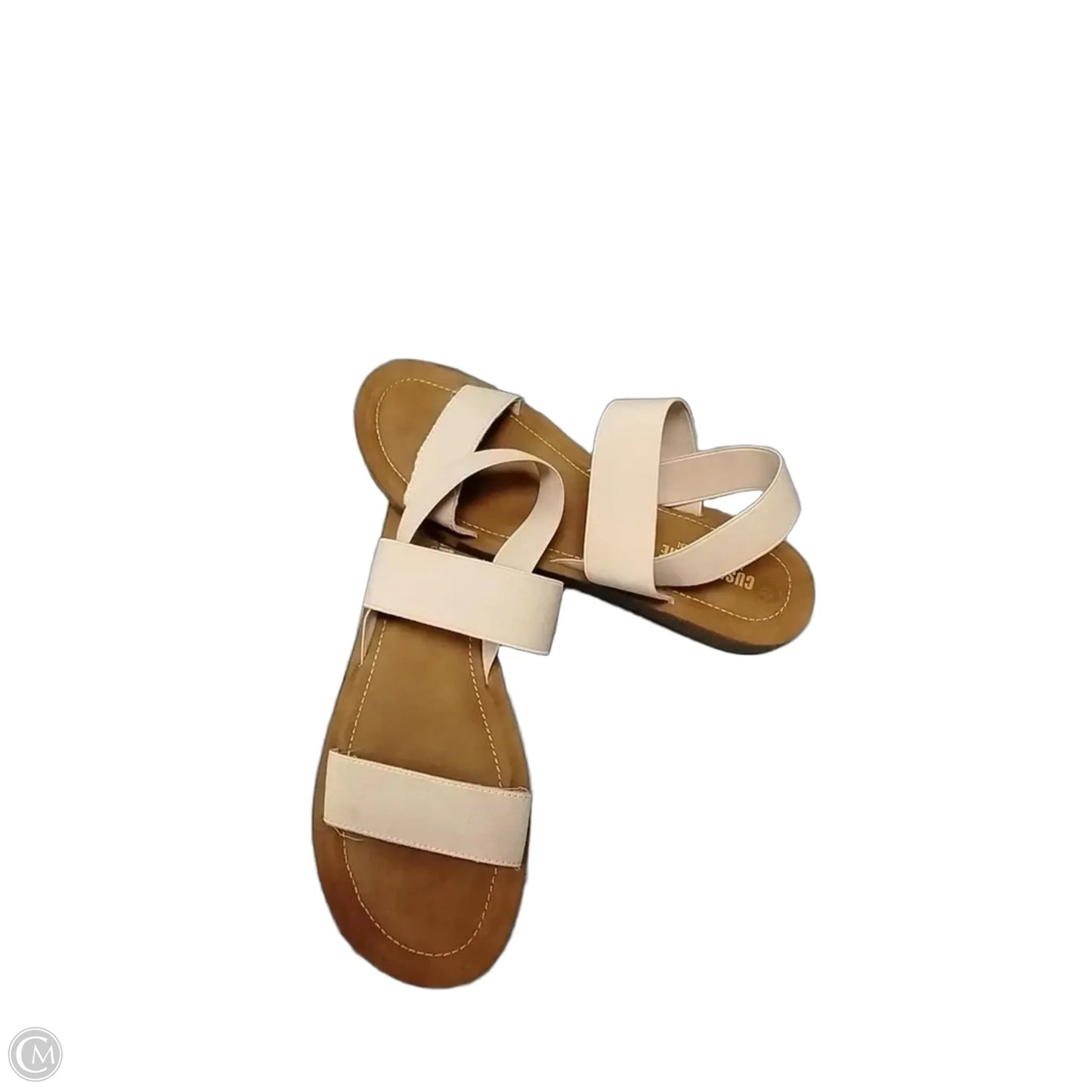 Sandals Flats By Cushionaire In Cream & Tan, Size: 10
