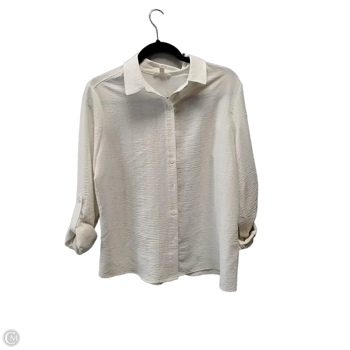 Blouse Long Sleeve By Como Blu In Cream, Size: M
