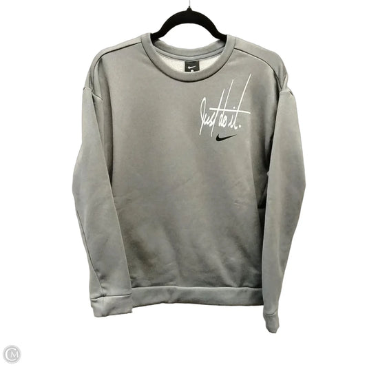 Athletic Sweatshirt Crewneck By Nike Apparel In Grey, Size: S