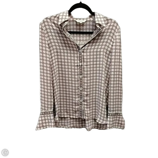 Blouse Long Sleeve By Max Studio In Geometric Pattern, Size: S