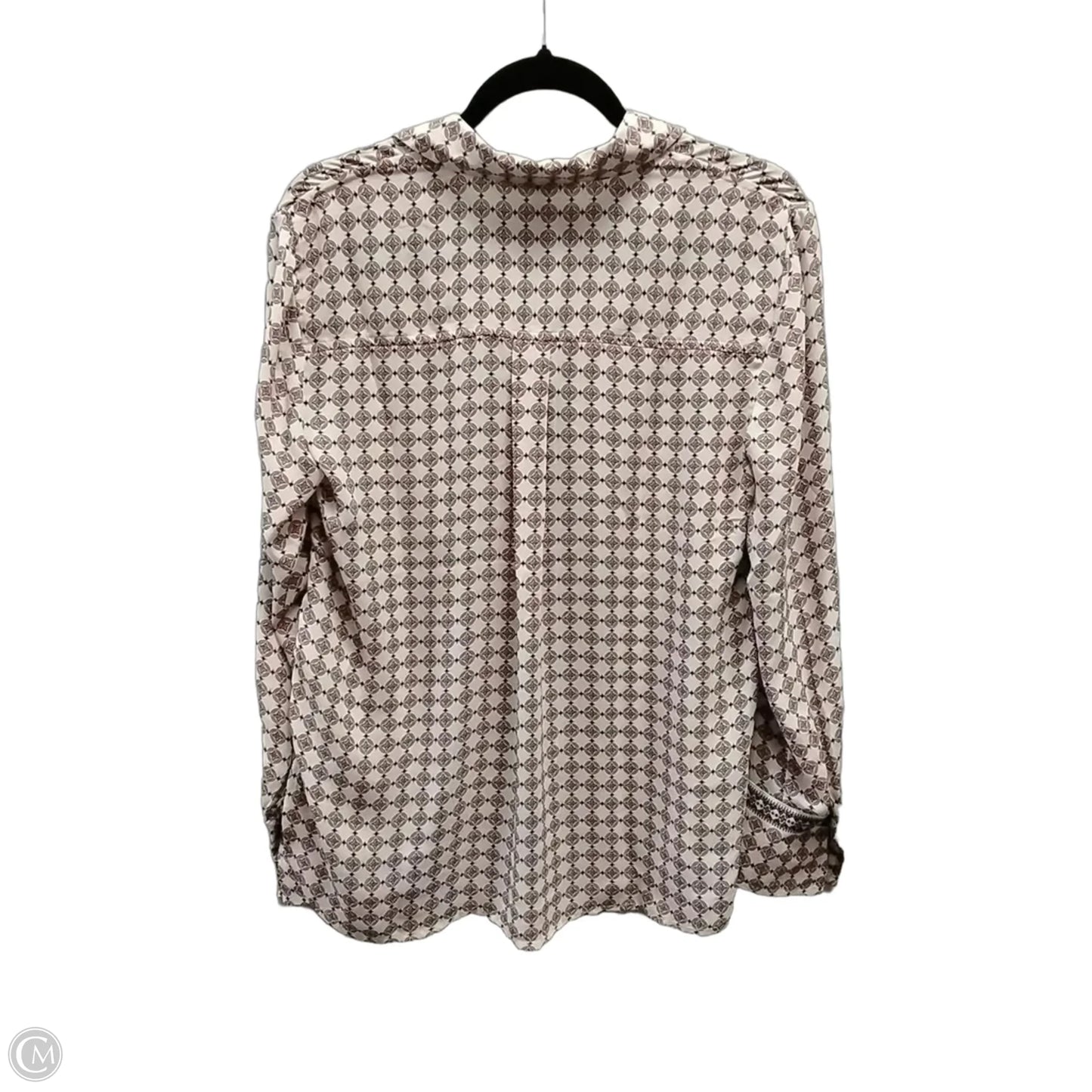 Blouse Long Sleeve By Max Studio In Geometric Pattern, Size: S
