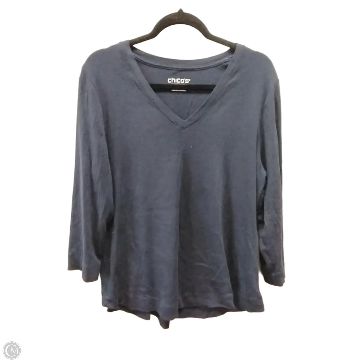 Top Long Sleeve Basic By Chicos In Navy, Size: Xl