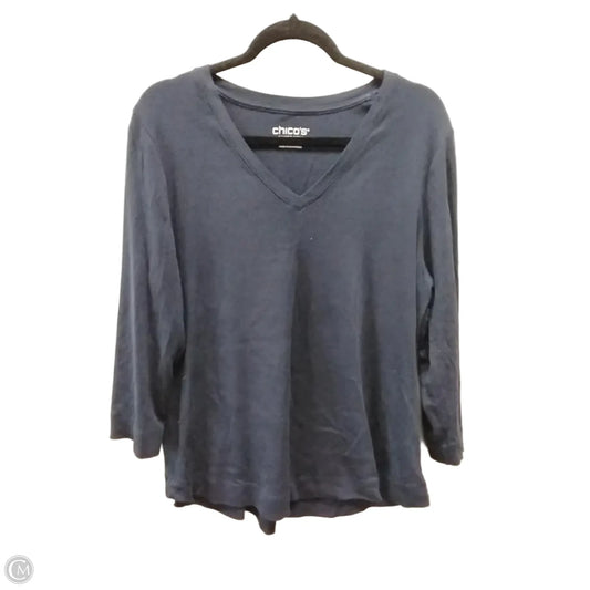 Top Long Sleeve Basic By Chicos In Navy, Size: Xl